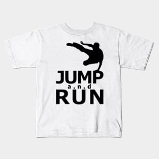 Jump and Run Pure Black Kids T-Shirt